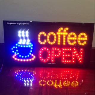 ป้ายไฟ LED ป้ายไฟcoffeeป้ายไฟกาแฟ ป้ายไฟร้าน ป้ายไฟอักษร coffee OPEN