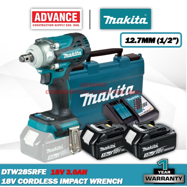 MAKITA 18V DTW285Z DTW285RFE ประแจผลกระทบไร้สาย 12.7 มม. (1/2")