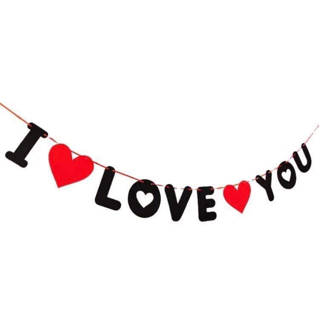 ธงตกแต่ง I love you ได้ครบตามรูป