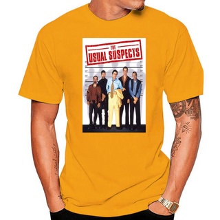 เสื้อยืดวินเทจเสื้อยืดคอกลม พิมพ์ลายโปสเตอร์ภาพยนตร์ The Usual Suspects V1 1995 Dtg สีขาว ไซซ์ S - 3Xl แฟชั่นฤดูร้อนS-5X