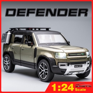 Klt โมเดลรถบรรทุกบังคับวิทยุ 1/24 Land Rover Defender SUV โลหะอัลลอย ของเล่นสําหรับเด็กผู้ชาย