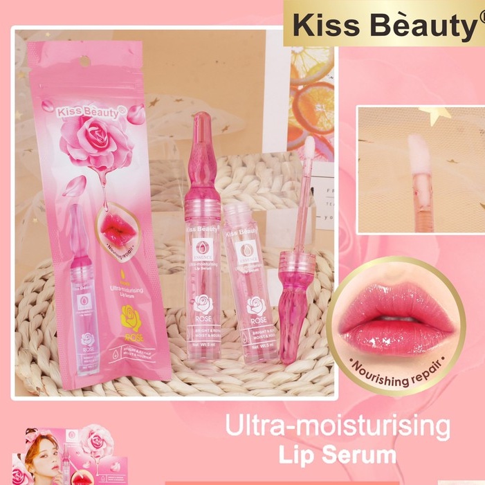 70100-03RO ลิปเซรั่มดอกกุหลาบ Kiss Beauty ริมฝีปากอวบอิ่ม ช่วยริมฝีปากไม่ลอก ไม่แตก