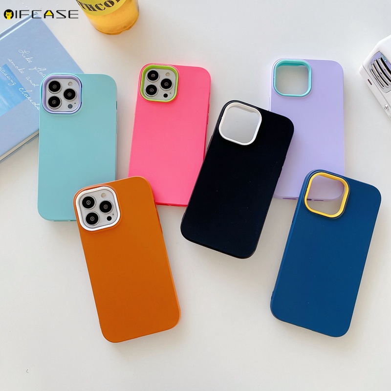 3 in 1 เคสโทรศัพท์ ซิลิโคนนิ่ม กันกระแทก สีแคนดี้ เรียบง่าย สําหรับ Samsung Galaxy A72 A52 A52s A50 A50s A30s A20s A12 A10s