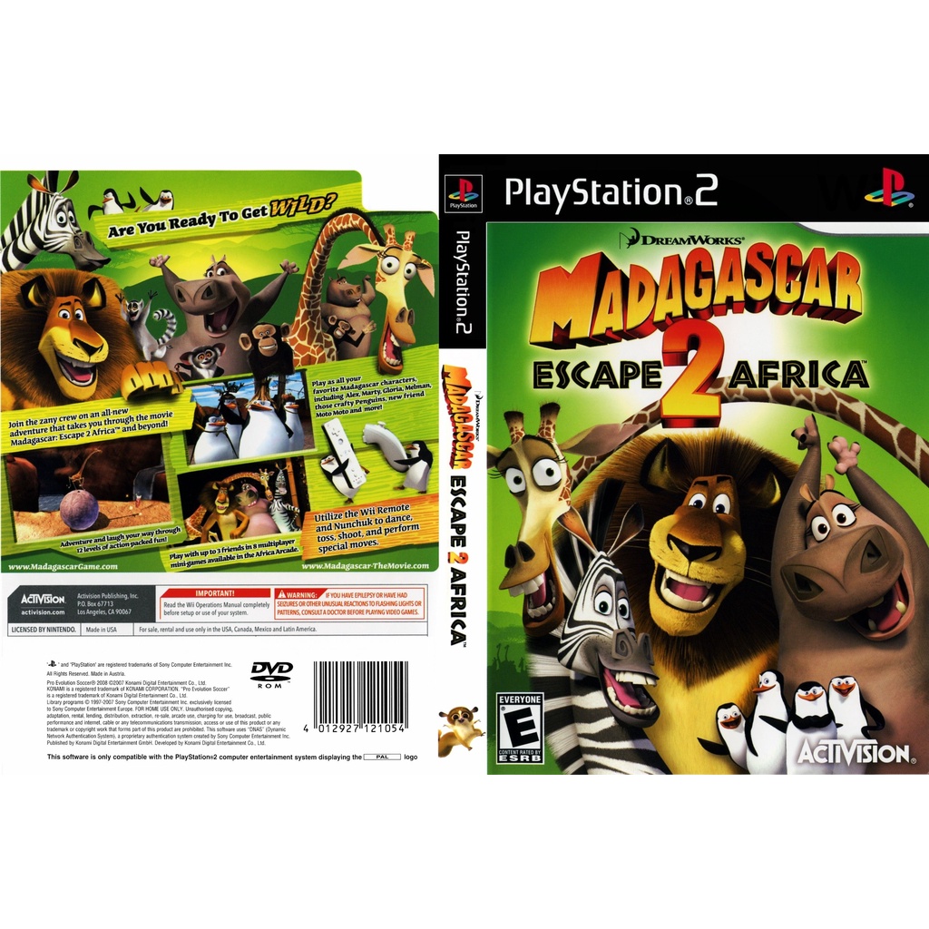 แผ่นเกมส์ PS2 DreamWorks Madagascar Escape 2 Africa   คุณภาพ ส่งไว (DVD)
