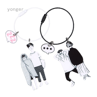 Couple keychain men and women Korea cute creative acrylic bag pendant