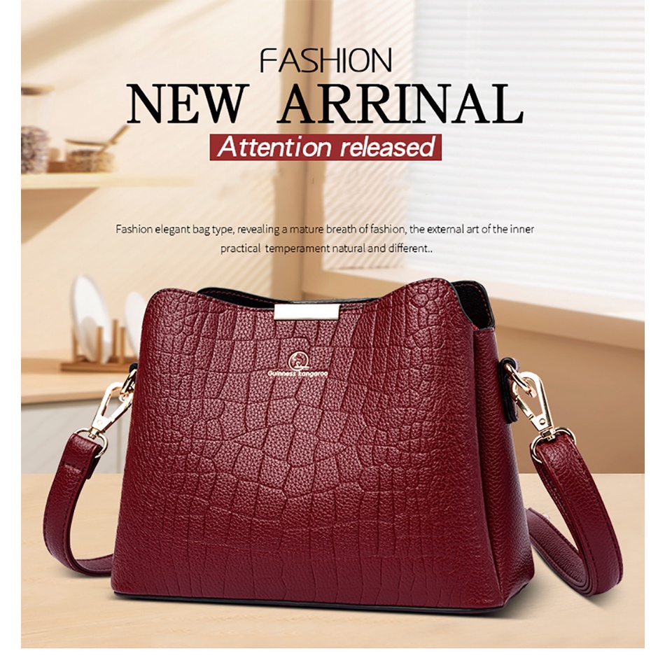 Women's Croc Pattern Leather Small Tote Bag main image 0