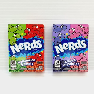 ขายส่ง US แท้ Wonka Nerds Grape Strawberry 46.7g แคนดี้เนิร์ด สุดฮิต เคี้ยวกรุบ อร่อย รส สตอร์เบอร์รี่ องุ่น / แตงโม