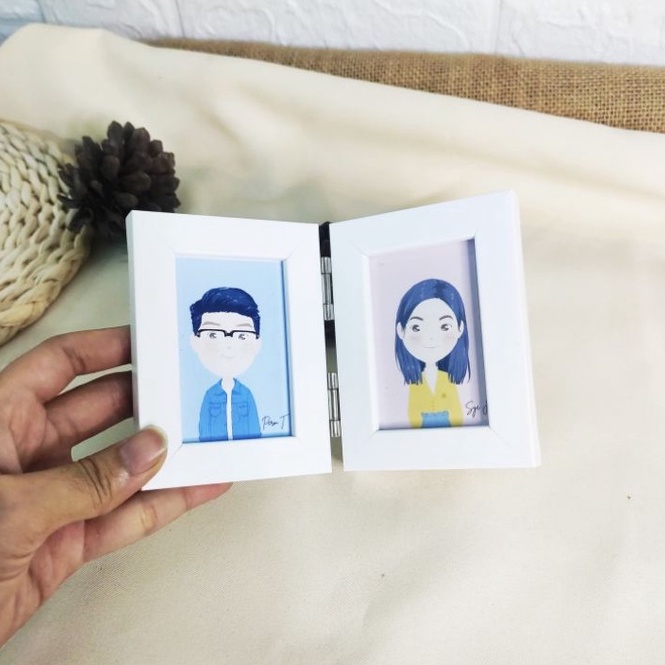 กรอบรูป กรอบคู่ 2x3 , 3x3 กรอบรูปสีขาว กรอบคู่สีขาว ราคาถูก