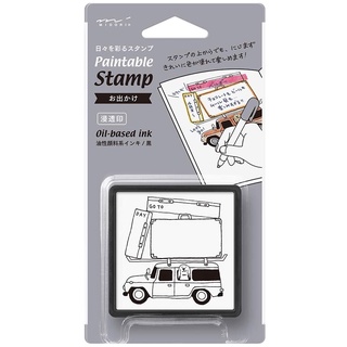 MIDORI Paintable stamp Travel ตัวปั๊มแบบมีหมึกในตัว ลายเดินทาง