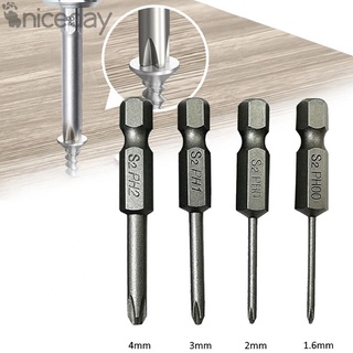 #NICEDAY-6.35mm S2 alloy steel Hex Shank 50mm Cross Screwdriver Bits Electric Driver Tools PH00 PH1 PH2