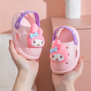 รองเท้าแตะ Crocs แบบนิ่ม กันลื่น คุณภาพสูง ลาย Sanrio My Melody เหมาะกับใส่กลางแจ้ง สไตล์คลาสสิก สําหรับเด็ก