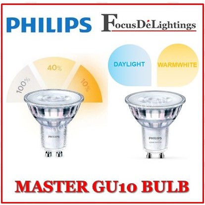 [2 ชิ้น] PHILIPS LED GU10 SCENE SWITCH BULB -BRIGHTNESS CONTROL (WARM WHITE) / 2-COLOUR CHANGE