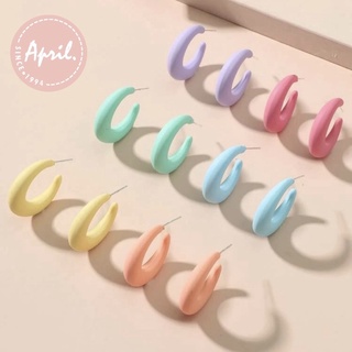 พร้อมส่ง🧡 Earring Hoop ต่างหูแฟชั่น มินิมอล ตุ้มหูผู้หญิง หลากสี งานเซ็ต set สินค้าราคาถูก คุณภาพดี เอียร์ริงค์ฮูป