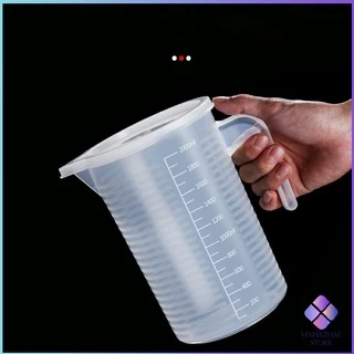 MahaThai เหยือกตวง ทนความร้อนได้ดี ถ้วยตวงพลาสติก พร้อมฝาปิด Measuring cup with lid