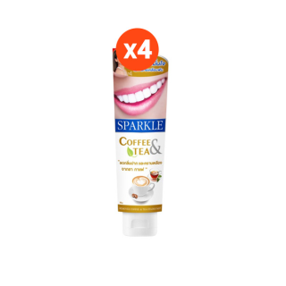 SPARKLE ยาสีฟัน ฟันขาว ขจัดคราบชา กาแฟ 90 กรัม (4 หลอด) สูตร COFFEE & TEA TOOTHPASTE SK0182 สปาร์คเคิล