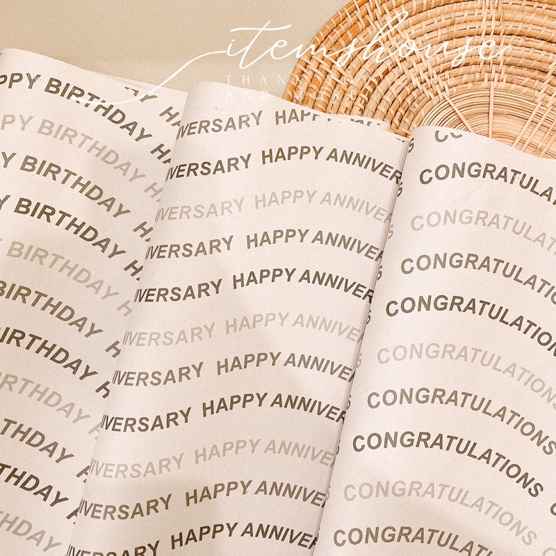 สีน้ำตาลเทา : Taupe กระดาษห่อสินค้า กระดาษพิมพ์ลาย สำหรับแพคของ รุ่น TEXT