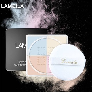 LAMEILA POWDER แป้งฝุ่น 4 ช่อง ปกปิดความมัน คุมมัน ปกปิดรูขุมขน เนื้อแป้งละเอียด เพิ่มความสว่างให้ใบหน้า เกลี่ยง่าย สบาย