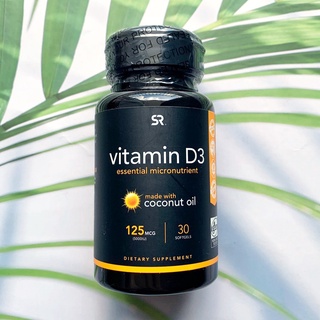 67% OFF ราคา Sale!! EXP:05/2023 วิตามินดี3 Vitamin D3 125 mcg 30 Softgels (Sports Research®)