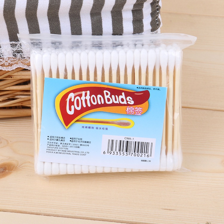 【พร้อมส่ง 24 ชม.】สําลีก้านไม้เช็ดทําความสะอาดหู จมูก 20 แถม 2 สําหรับผู้หญิง 100 ชิ้น ต่อแพ็ค