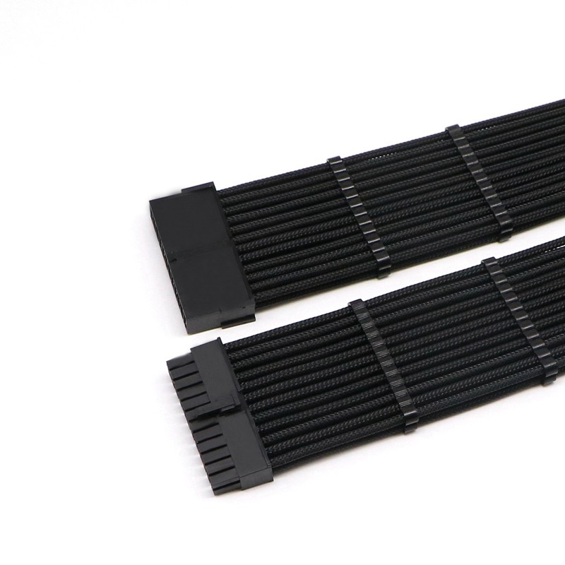 Sleeved เมนบอร์ด 24Pin ATX คอมพิวเตอร์สายไฟ