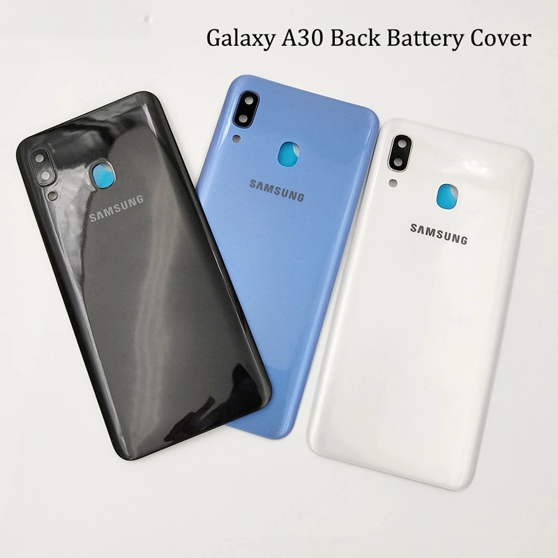 ฝาครอบแบตเตอรี่ด้านหลัง พร้อมกาว และเลนส์กล้อง สําหรับ Samsung Galaxy A30