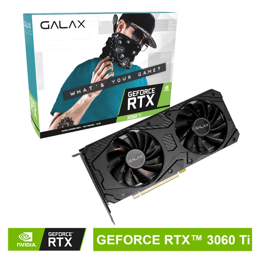 VGA (การ์ดแสดงผล) GALAX GeForce RTX 3060 TI (1-CLICK OC) 8GB GDDR6 (LHR) Warranty 3 - Y