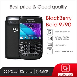 Blackberry Bold 9790 โทรศัพท์มือถือ ปลดล็อกแล้ว 768MB RAM 5MP กล้องถ่ายรูป ส่งฟรี