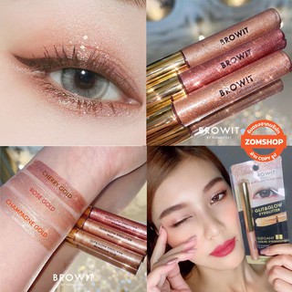 【น้องฉัตร】🌈อายแชโดว์กลิตเตอร์ 【แบบจุ่ม】ติดทนนานทั้งวัน GLIT &amp; GLOW EYEGLITTER 3G 【BROWIT BY NONGCHAT】