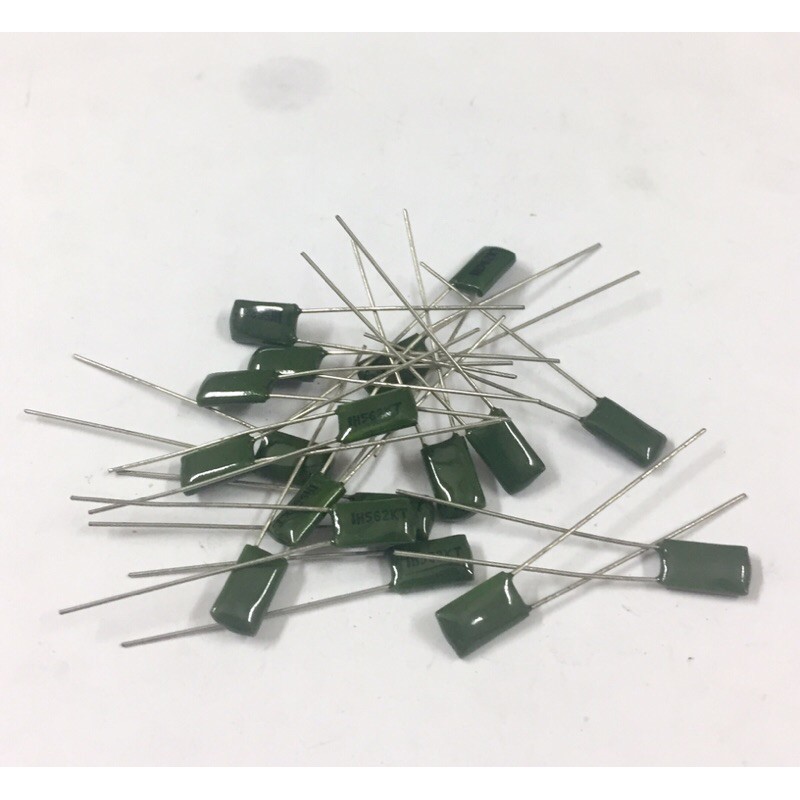 20ชิ้น 0.0056UF 50V 562K 562PF 5.6NF 5600PF K=ค่าความผิดพลาด+-10% ไมล่า คาปาซิเตอร์ capacitor ตัวเก็