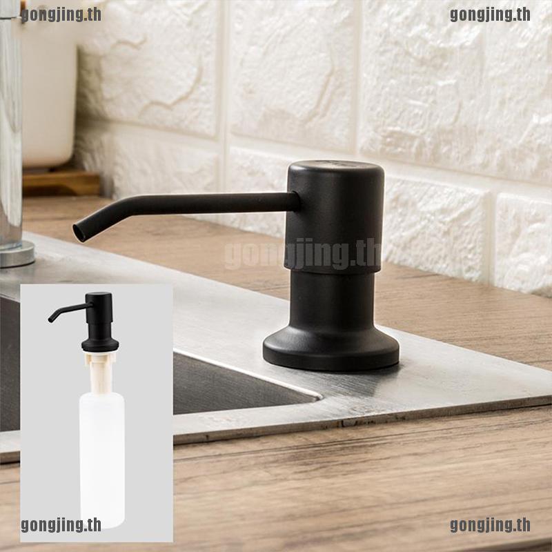 [Gong]สีดํา สําหรับอ่างล้างจาน เครื่องจ่ายสบู่ ห้องน้ํา กดสบู่ด้วยตนเอง
