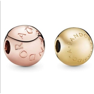 (พร้อมส่ง)*New*Pandora Logo Clip Charm Rose-gold/Shine