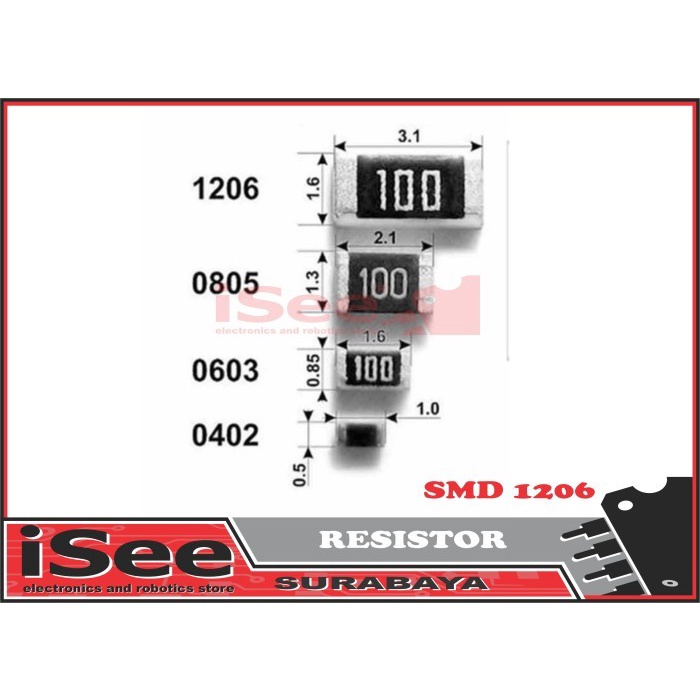 ตัวต้านทาน smd 1206 1k2ohm 1k2 ohm tolerance 1% tolerance 1%