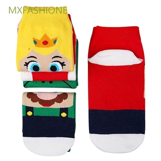 Mxfashione ถุงเท้าผ้าฝ้าย ลายการ์ตูนอนิเมะ Super Mario น่ารัก พร็อพคอสเพลย์ สําหรับเด็กผู้หญิง