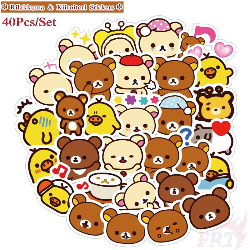 R.ilakkuma & K.iiroitori Stickers 40Pcs/Set DIY Decals Stickers for Album Diary