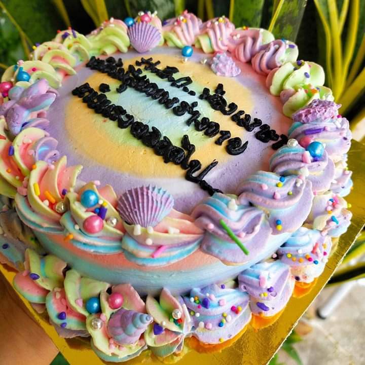 น้ำตาลแต่งเค้ก เปลือกหอยคละแบบโทนสีม่วงชมพูฟ้า 20ชิ้น - รูปที่ 2