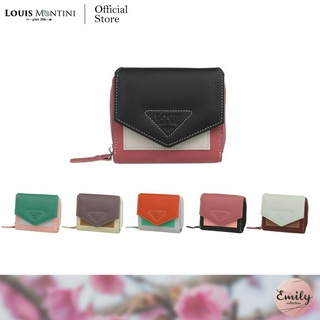 Louis Montini (Emily) กระเป๋าผู้หญิงใบสั้น Women wallet กระเป๋าสตางค์ผู้หญิงหนังแท้ WL57