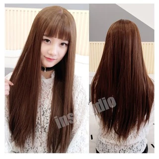 วิกผมยาวตรง วิกผมหน้าม้า ผมปลอม Wig