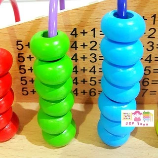 ของเล่นไม้เสริมพัฒนาการ ลูกคิดข้ามรั้ว 10 หลัก ลูกคิด ฝึกทักษะ คณิตศาสตร์ ช่วยในการบวกลบตัวเลข รุ่นยอดนิยม