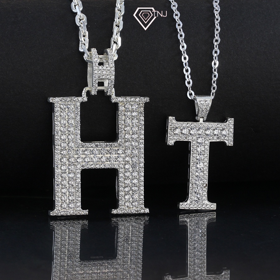 สร้อยคอคู่รักสีเงินสําหรับผู้ชายและผู้หญิงที่มีใบหน้าตัวอักษร DCD0035 TNJ Jewelry