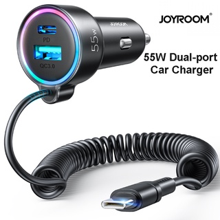 JOYROOM JR-CL07 55W 3-in-1 Wired Car Charger Typ C ที่ชาร์จในรถพร้อมสายชาร์จ Typ C