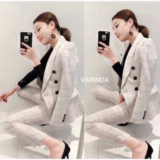 set2ชิ้น เสื้อ Blazer + กางเกงขายาว ป้าย : Varinda Brand