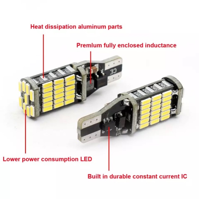 คู่ไฟ Led Dusk Super Bright T15 W6W 45 SMD 4014 A00092