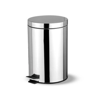 ถังขยะสแตนเลสทรงกลม COMBI WARE ขนาด 3 ลิตร ฝาเปิดด้านหน้า สีเงิน ถังขยะ Stainless Steel Round Trash Can COMBI WARE Size