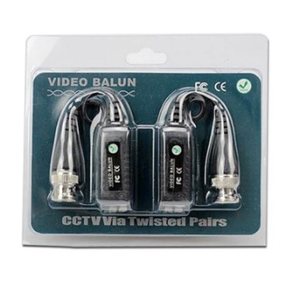 วิดีโอ Balun BNC เชื่อมต่อผ่านคู่บิด UTP Transceiver CAT5 กล้องวงจรปิด 60 คู่/ล็อต 300 เมตร