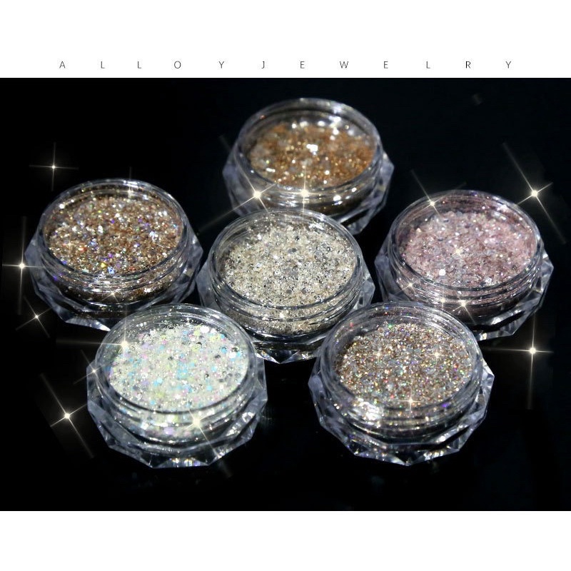 ผงกริตเตอร์ตกแต่งเล็บวิ้งสวยมาก มี 6 สีสวยๆ พร้อมส่งในไทย