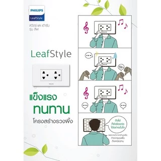 Philips ฟิลิปส์ ฝา 1,2,3,4,6ช่อง หน้ากาก สวิทช์ ปลั้กไฟ philips รุ่น leafstyle สีขาว
