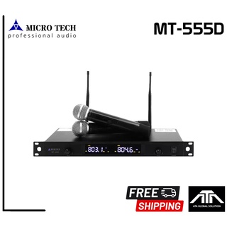 MICRO TECH MT-555D Microtech MT555D ไมค์ลอยมือถือคู่ UHF คลื่นความถี่ใหม่ 803-806MHz สามารถปรับจูนความถี่ได้