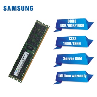 หน่วยความจำเซิร์ฟเวอร์ SAMSUNG 8GB 16GB หน่วยความจำที่ลงทะเบียน DDR3/DDR3L 1333MHZ 1600MHZ 12800R 14900R ECC REG หน่วยความจำ Ram Server