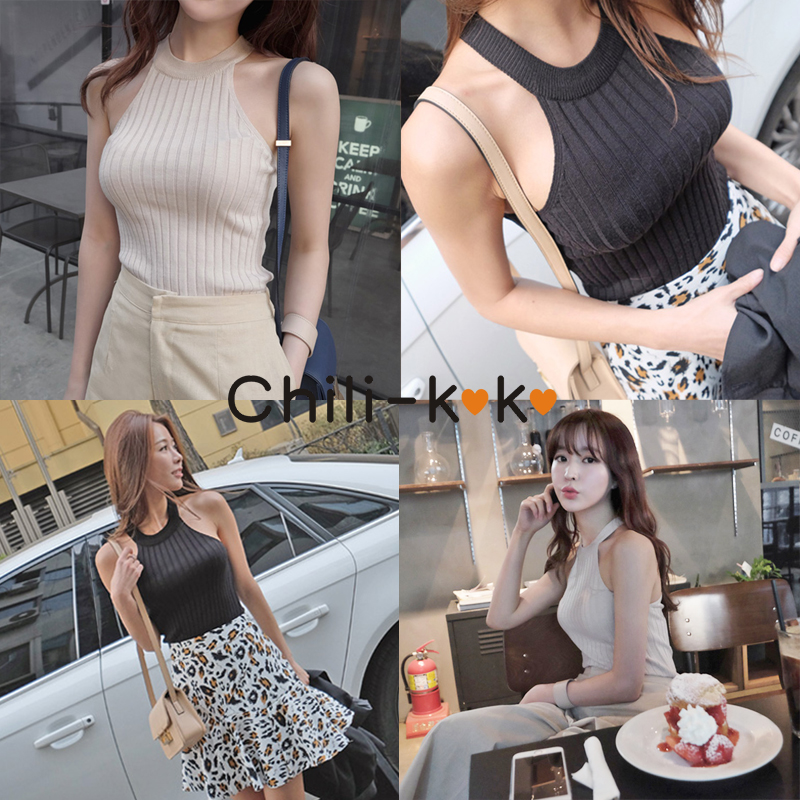 KOKO 129 เสื้อท็อปแขนกุด ผ้าไหมพรม ชักร่อง เนื้อผ้าระบายอากาศ เป็นตัวเดี่ยว หรือ INNER ก็ดูดี แฟชั่นสาว OFFICE