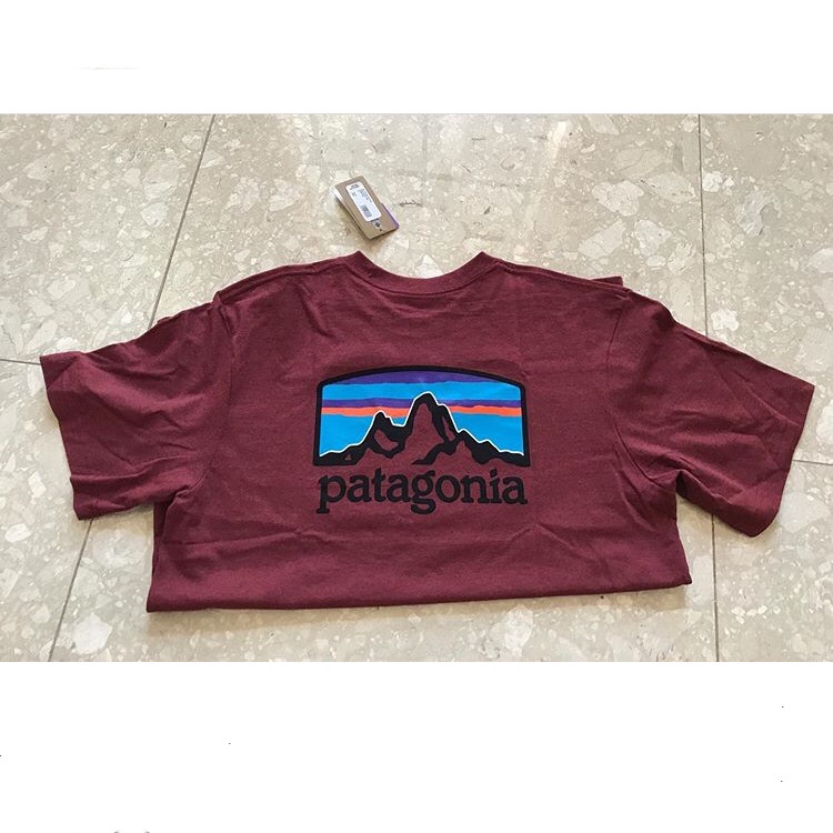 เสื้อยืดสีขาวSpot Bata Patagonia Respons sports outdoor loose casual cotton short-sleeved T-shirt bottoming